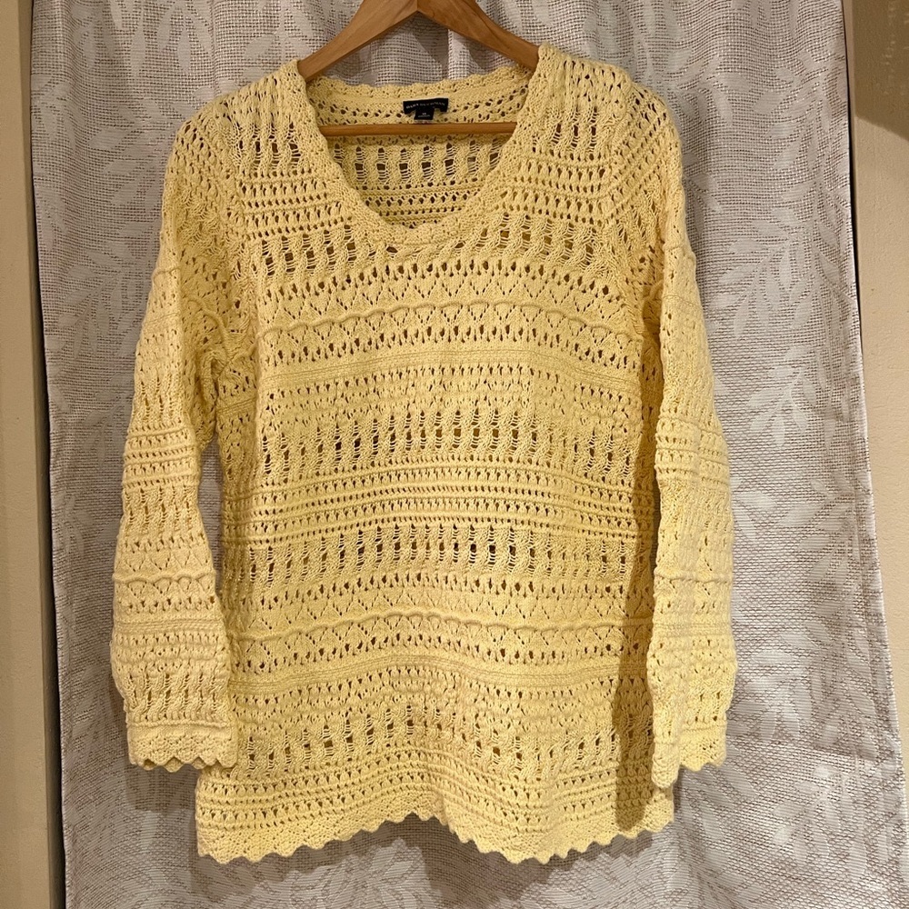 Yellow Crochet Women's Sweater